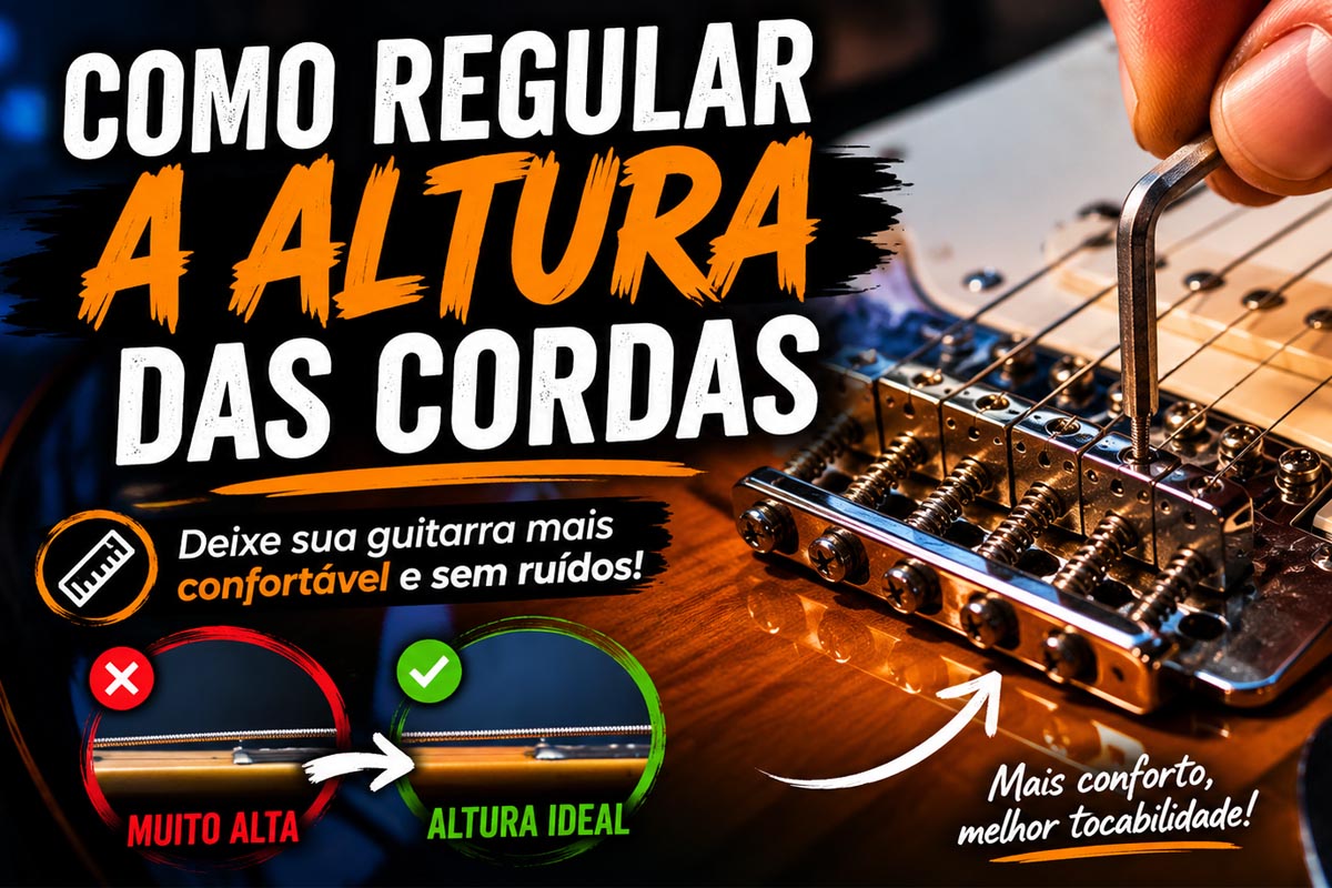 Como regular a altura das cordas da guitarra